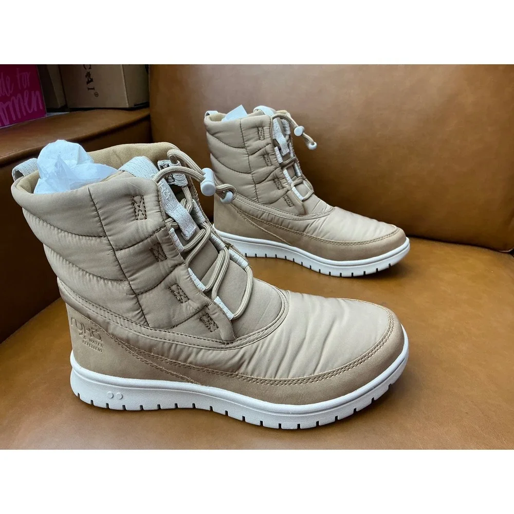 Ryka Solace Winter Boots Womens 6.5 Brown Water Repellent Quilted Puffer